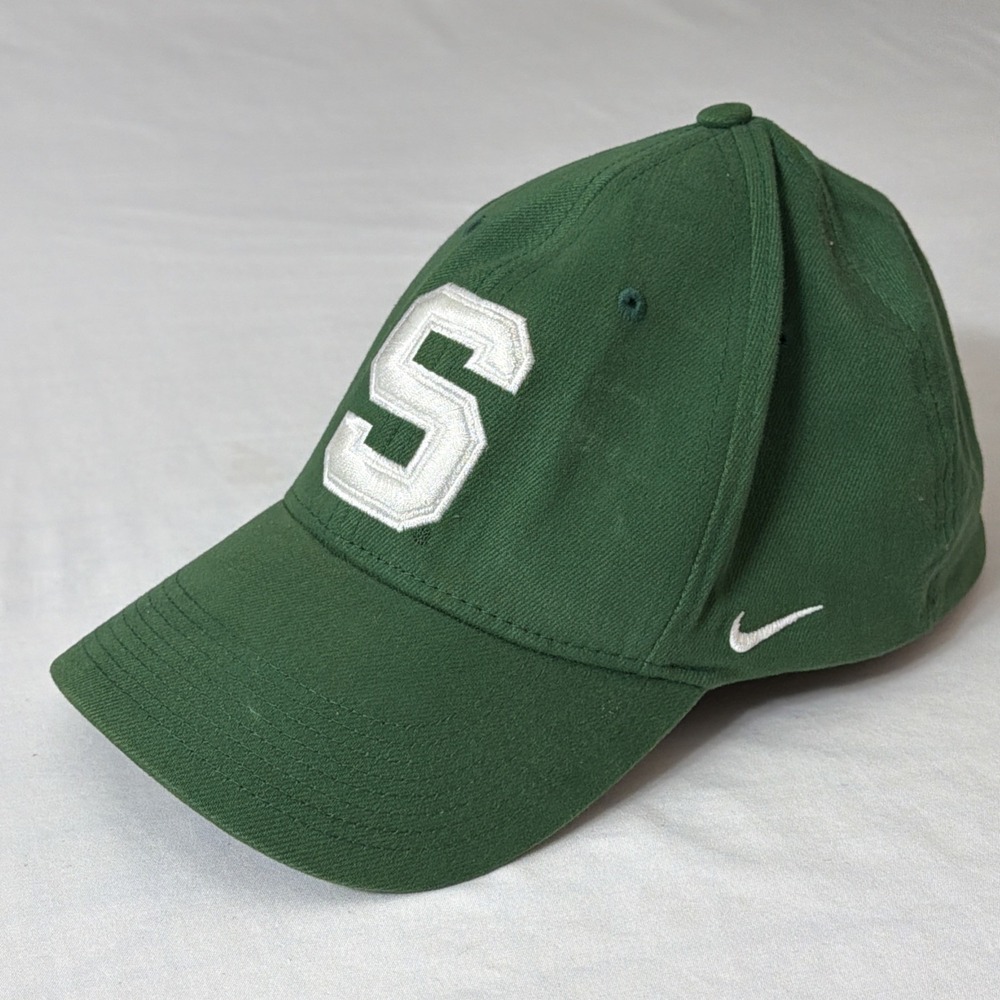 Michigan State Spartans Hat Cap Nike Strap Back Mens Green White NCAA Basketball